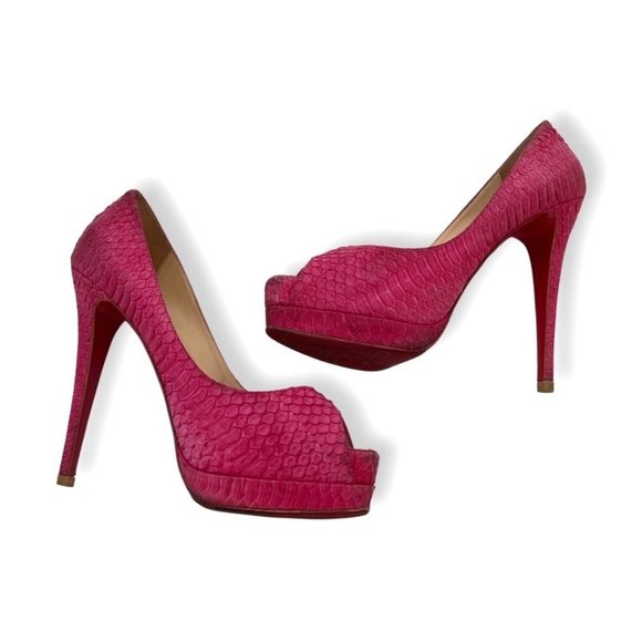 Christian Louboutin Shoes - Christian Loboutin Altadama  140 snake pink pump shoes size 39